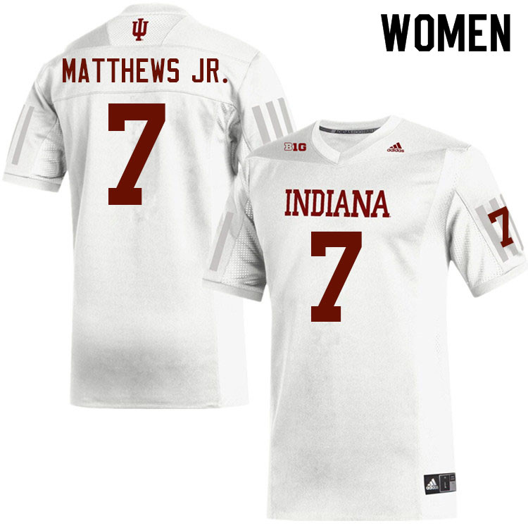 Women #7 D.J. Matthews Jr. Indiana Hoosiers College Football Jerseys Sale-White Jersey